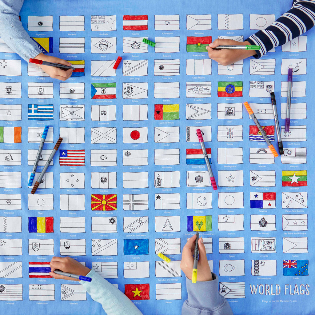Kibakids - world flags tablecloth
