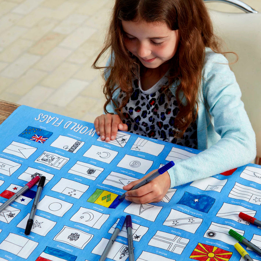 Kibakids - world flags tablecloth