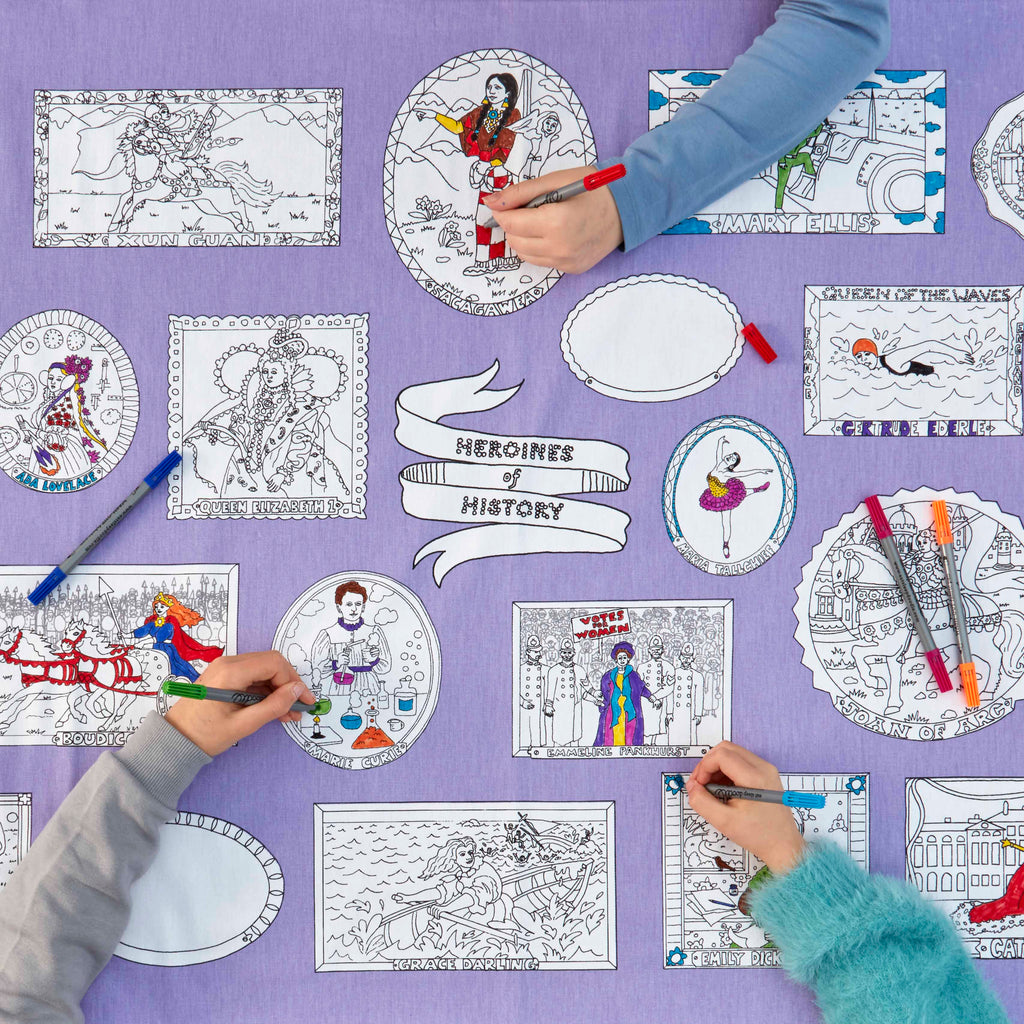 Kibakids - heroines of history tablecloth or wall-hanging