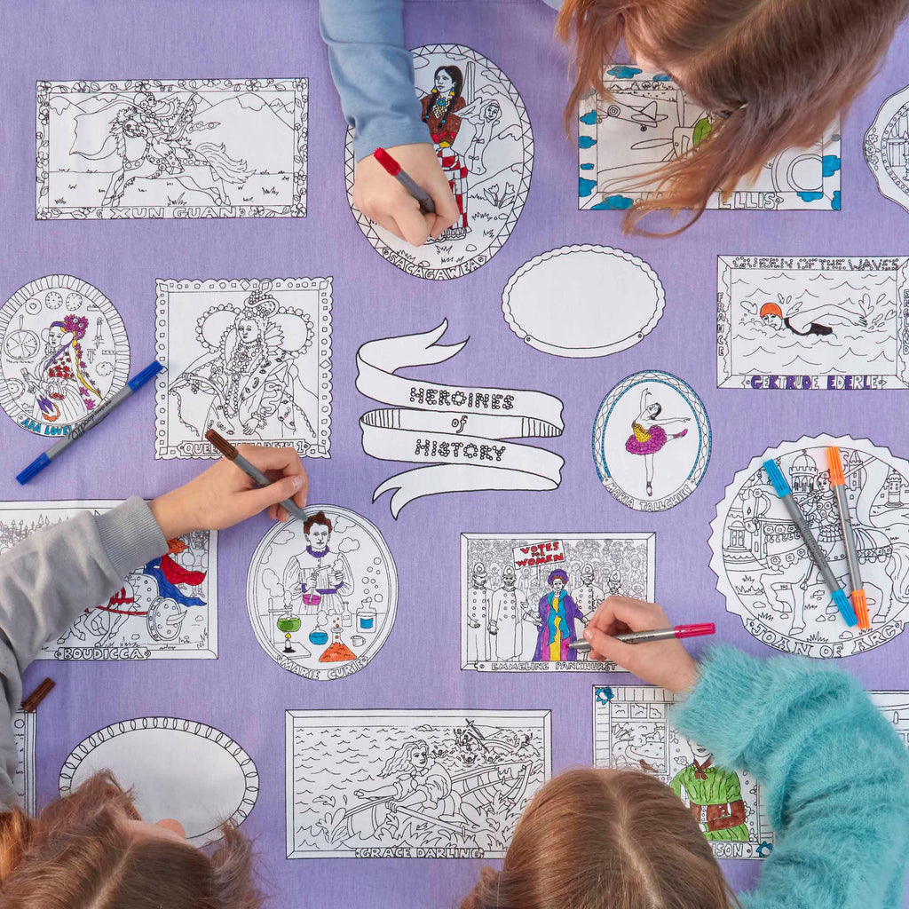 Kibakids - heroines of history tablecloth or wall-hanging
