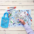 Kibakids - World Map Reusable Colour-In Placemat for Kids