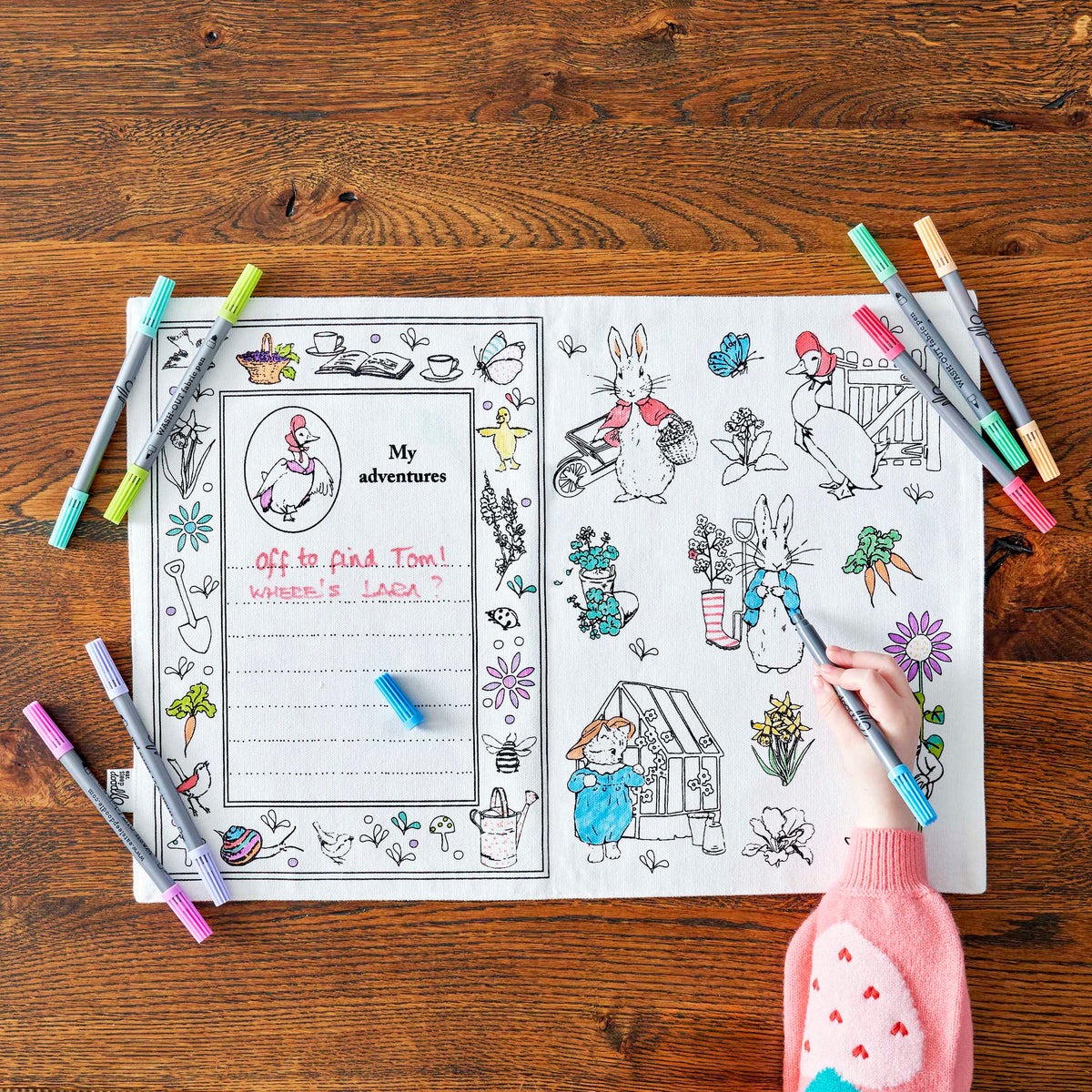 Kibakids - Jemima Puddle-Duck™ Reusable Colour-In Placemat for Kids