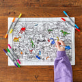 Kibakids - Dinosaur Reusable Colour-In Placemat for Kids