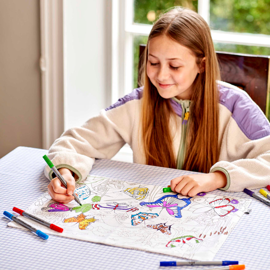Kibakids - Butterfly Reusable Colour-In Placemat for Kids