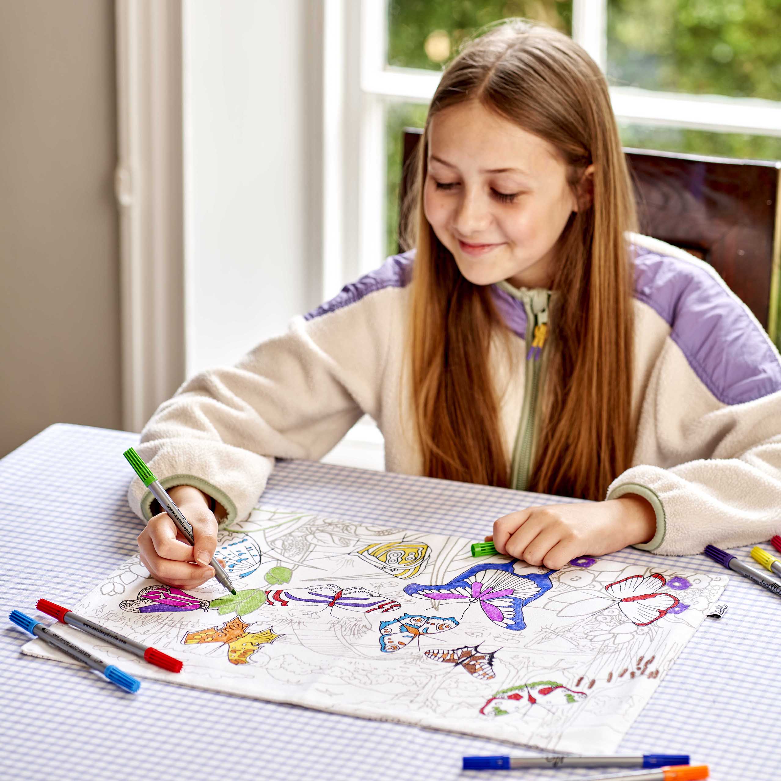 Kibakids - Butterfly Reusable Colour-In Placemat for Kids