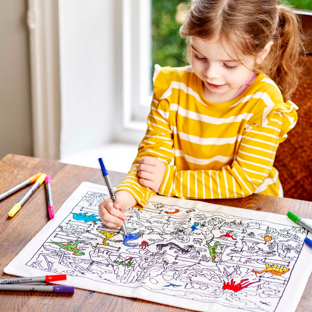 Kibakids - dinosaur placemat to go - party pack of 10