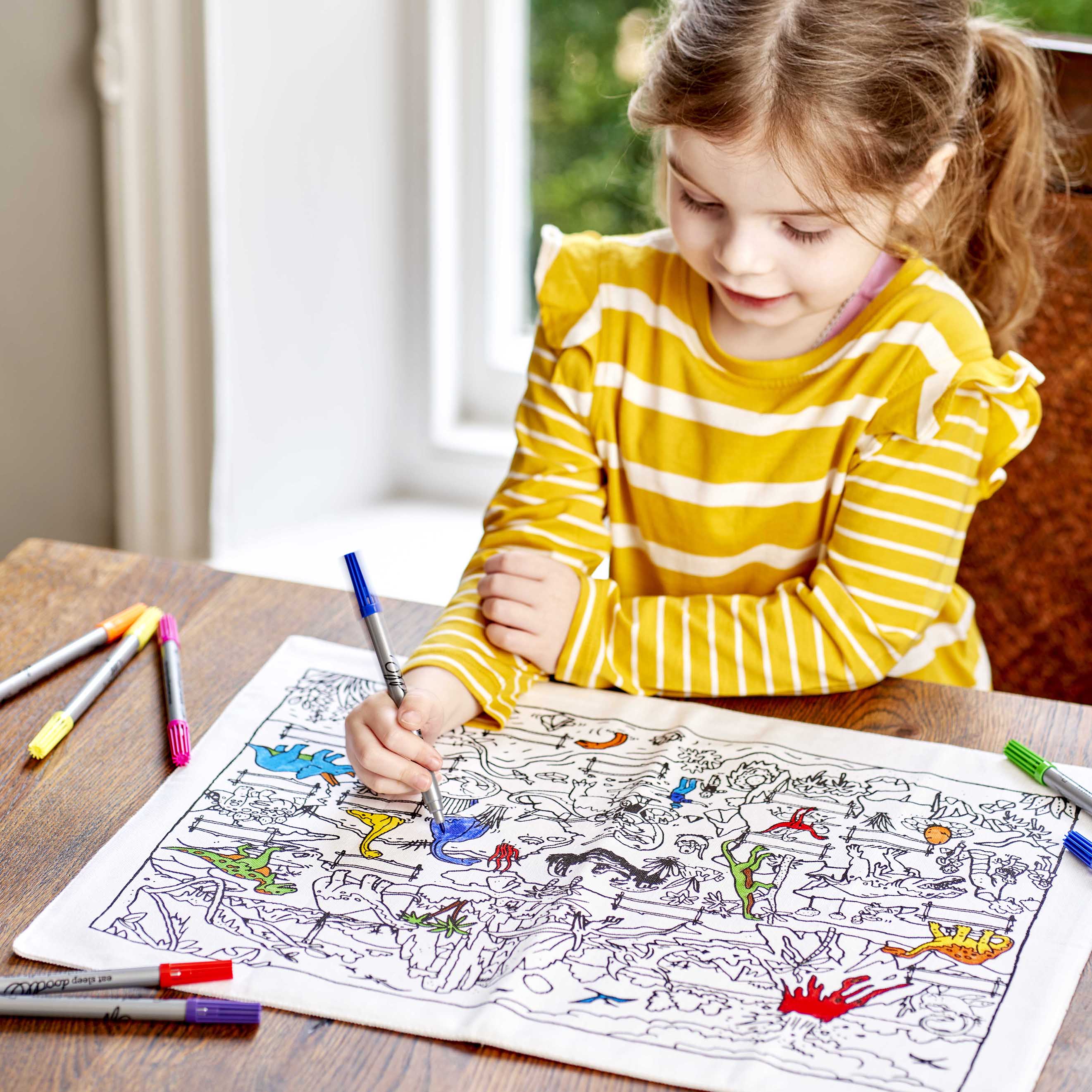 Kibakids - dinosaur placemat to go - party pack of 10
