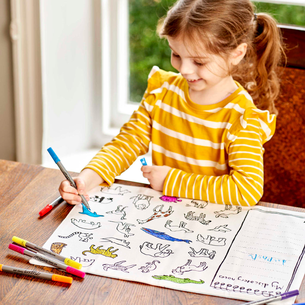 Kibakids - World Map Reusable Colour-In Placemat for Kids