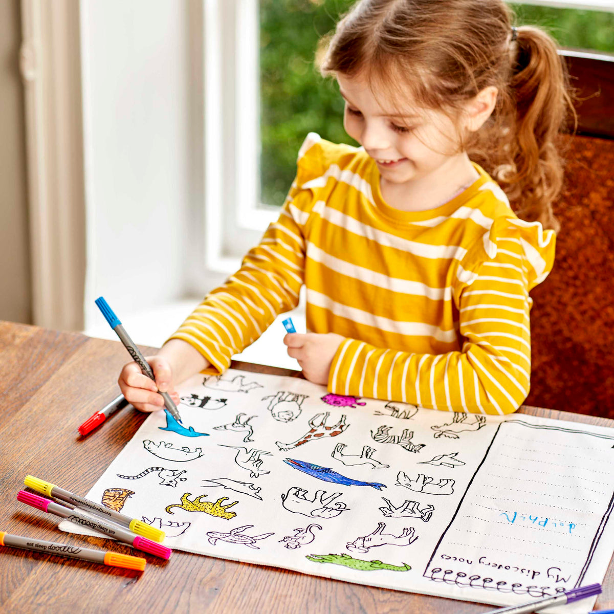 Kibakids - World Map Reusable Colour-In Placemat for Kids