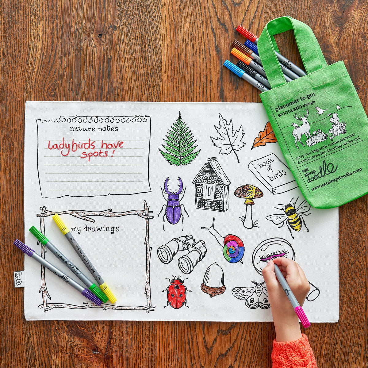 Kibakids - Woodland Reusable Colour-In Placemat for Kids