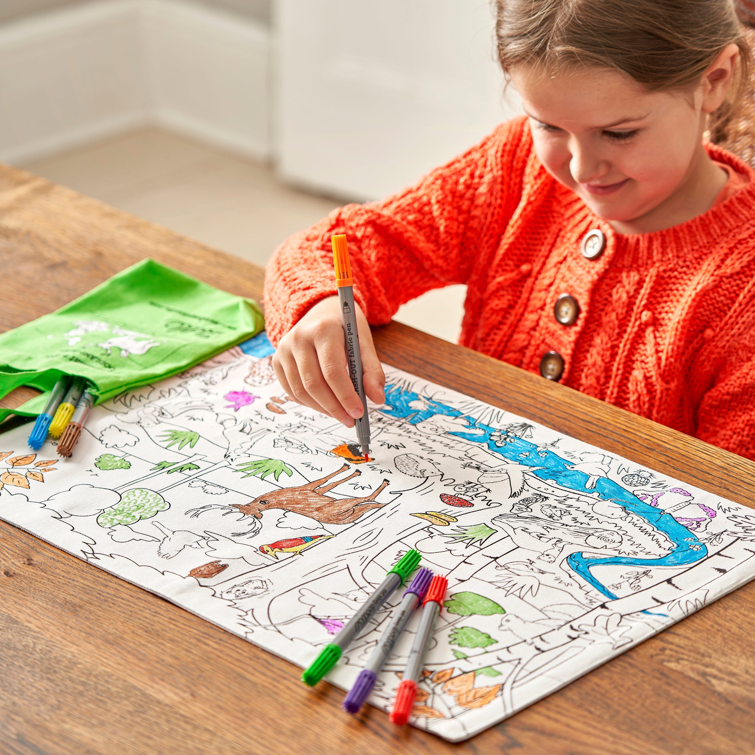 Kibakids - Woodland Reusable Colour-In Placemat for Kids