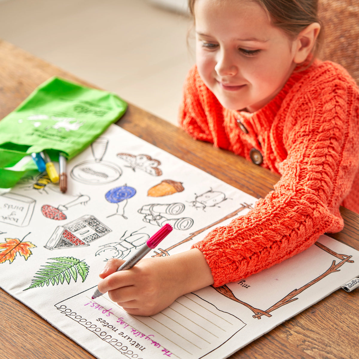 Kibakids - Woodland Reusable Colour-In Placemat for Kids