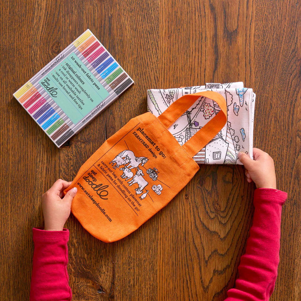 Kibakids - Farmyard Reusable Colour-In Placemat for Kids