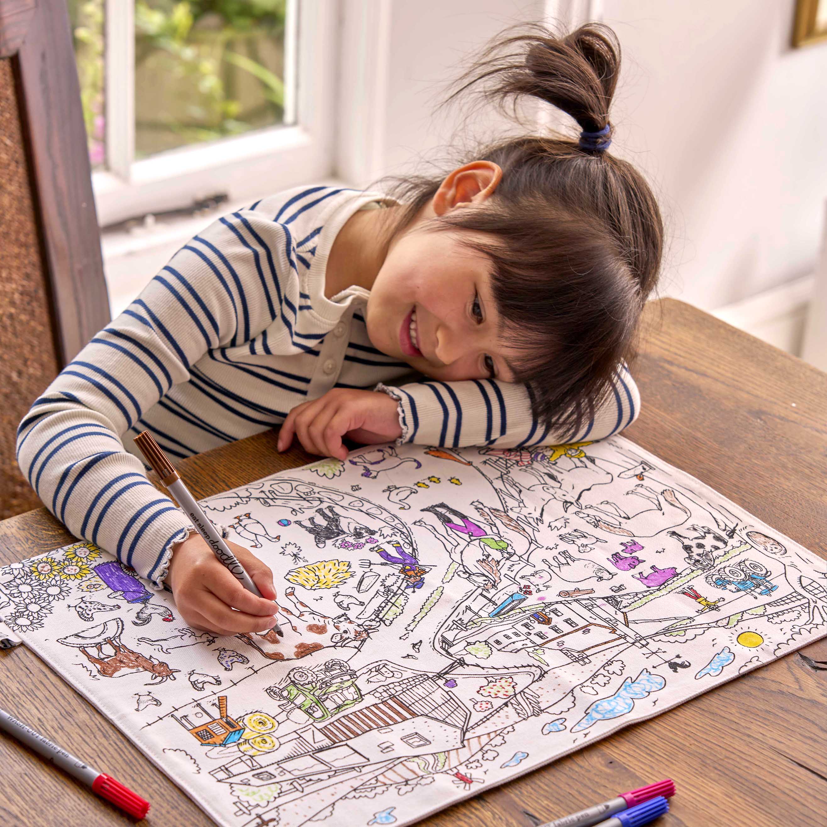 Kibakids - Farmyard Reusable Colour-In Placemat for Kids