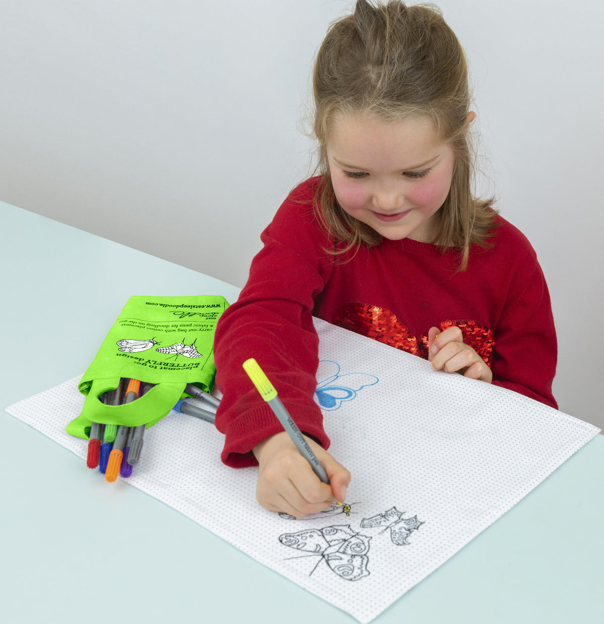 Kibakids - Butterfly Reusable Colour-In Placemat for Kids