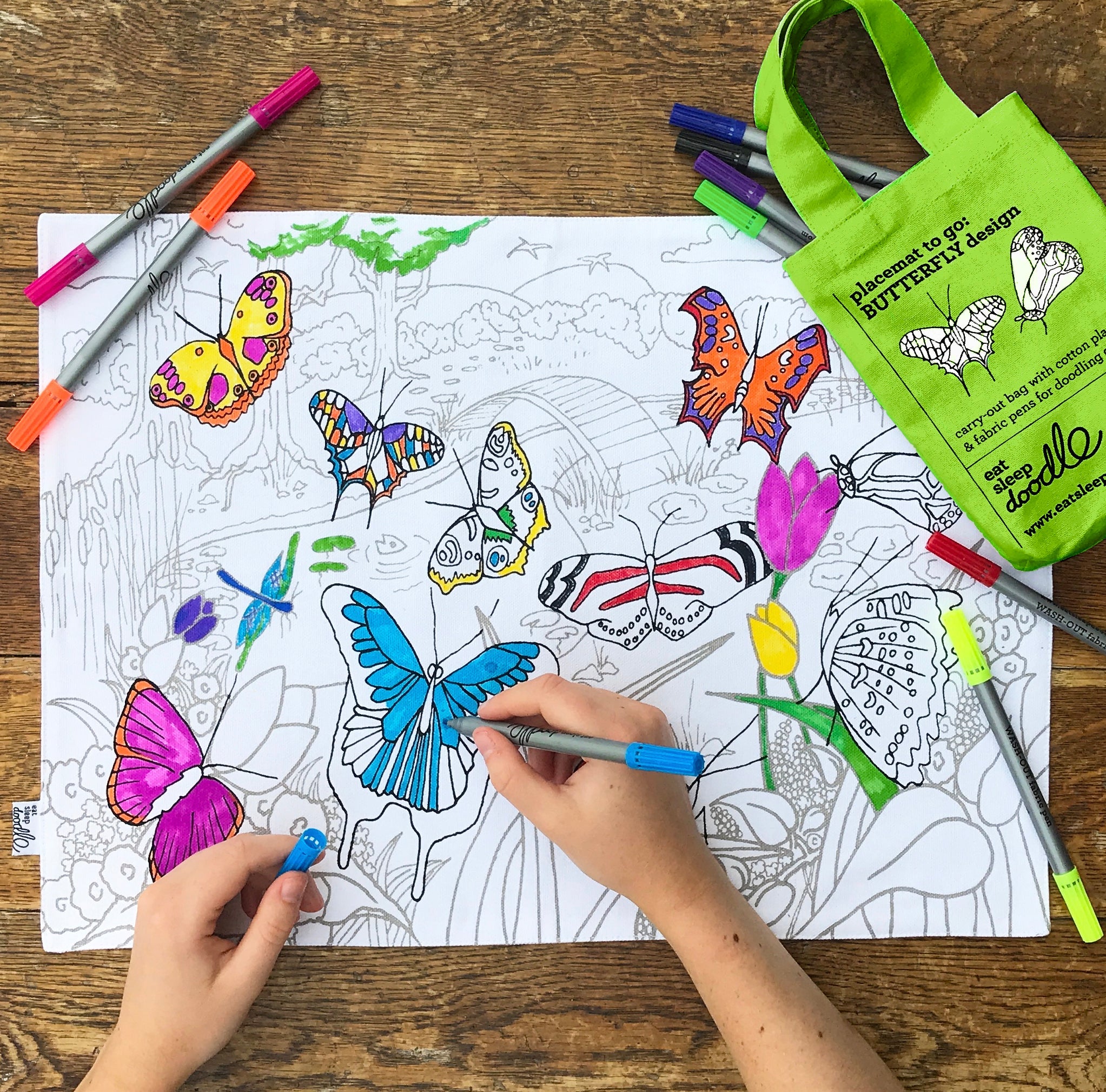 Kibakids - butterfly placemat to go - party pack of 10