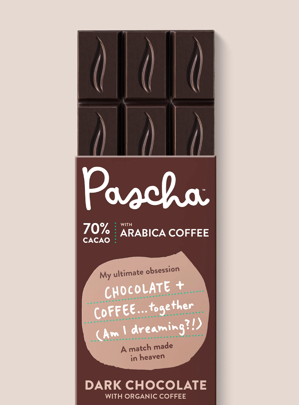 Shavelo - 70% Cacao Organic Vegan Dark Chocolate Bar with Arabica Coffee (10 Bar Pack)
