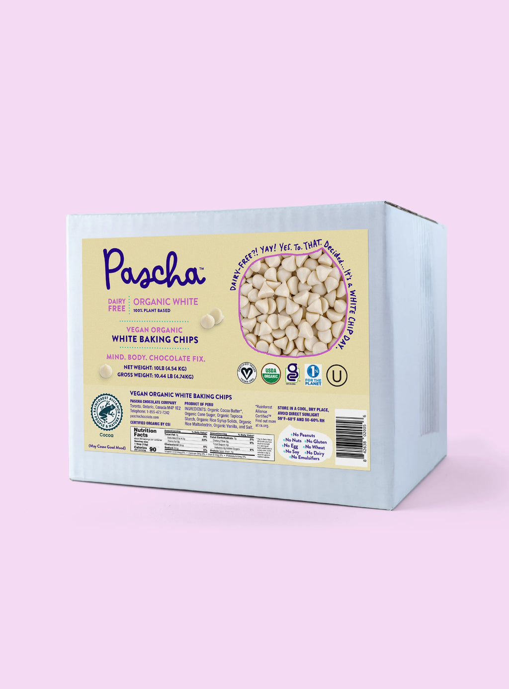 Shavelo - Bulk Baking Chips (10 lbs) - Organic Vegan White Baking Chips (1000 ct)