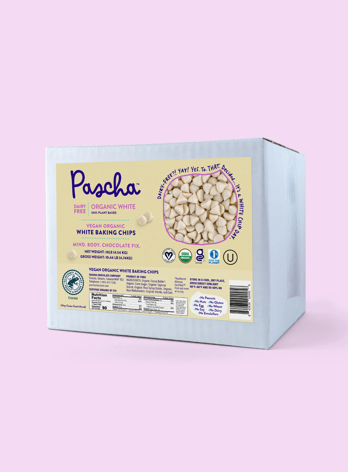 Shavelo - Bulk Baking Chips (10 lbs) - Organic Vegan White Baking Chips (1000 ct)
