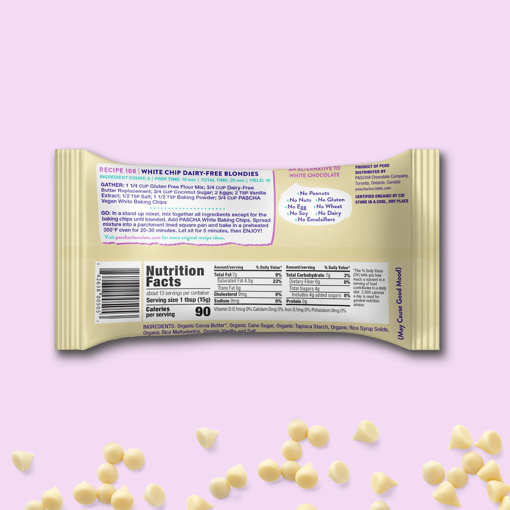 Shavelo - Organic Vegan White Baking Chips (8 Bags)