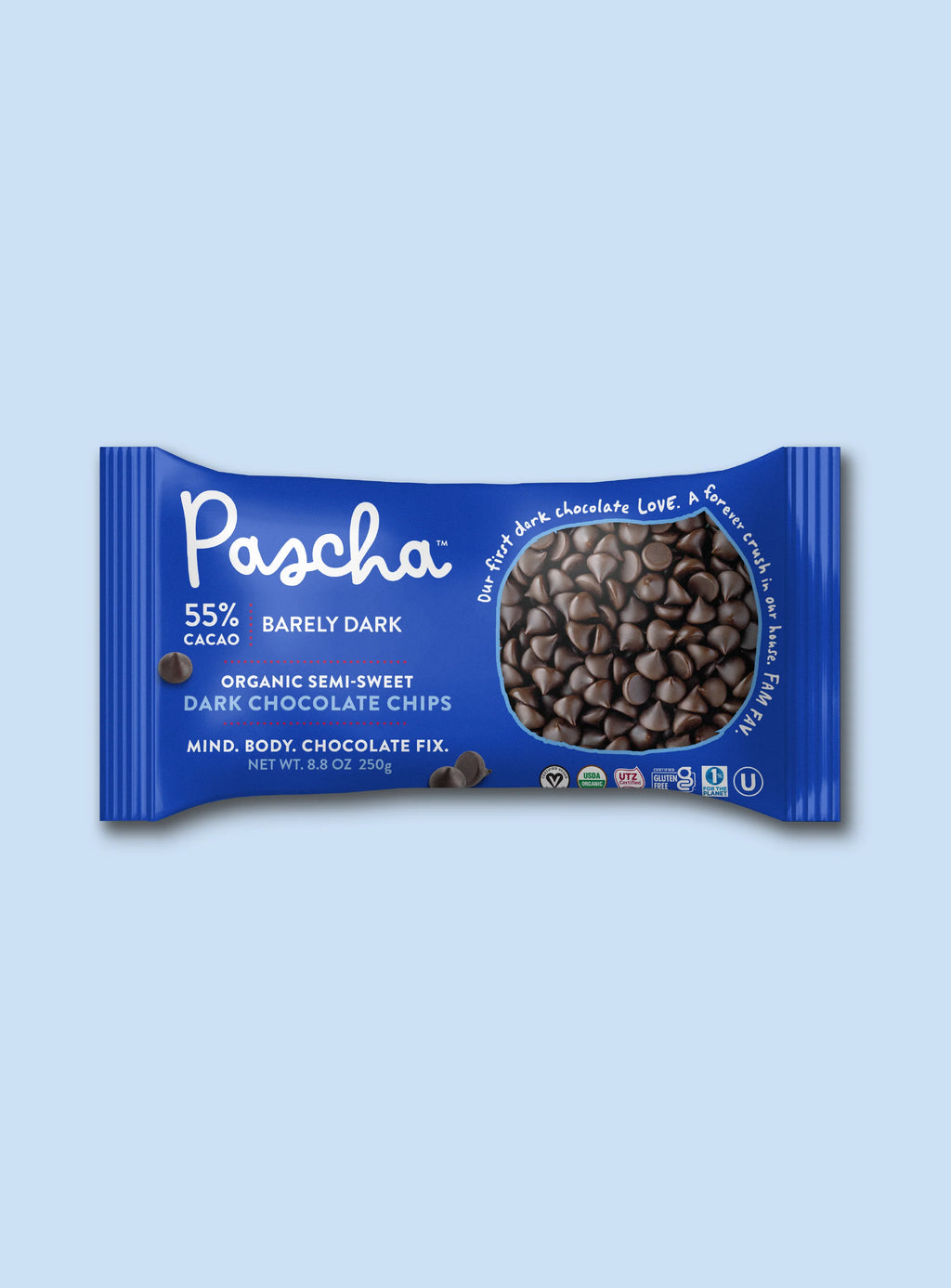 Shavelo - 55% Cacao Organic Vegan Semi-Sweet Dark Chocolate Chips (6 Bags)