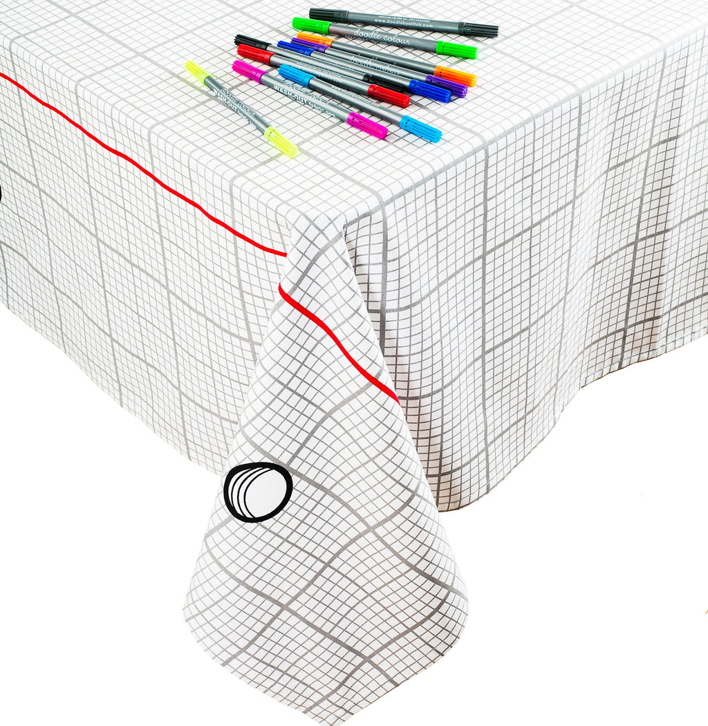 Kibakids - doodle grid tablecloth