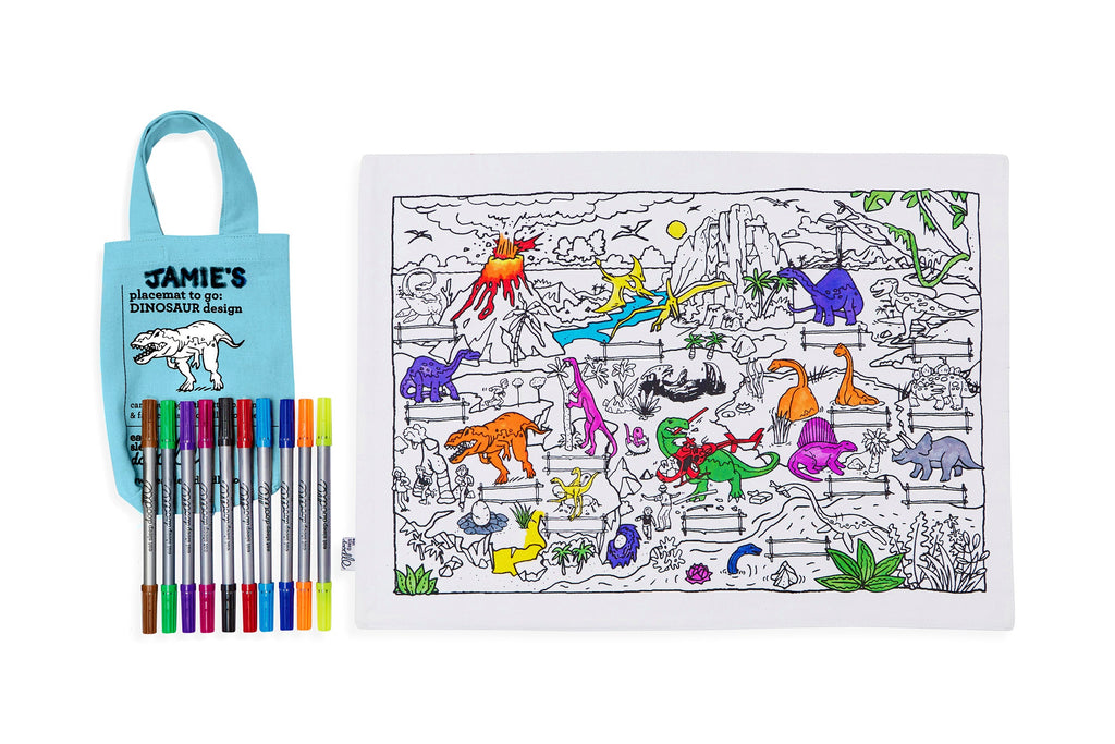 Kibakids - dinosaur placemat to go - party pack of 10