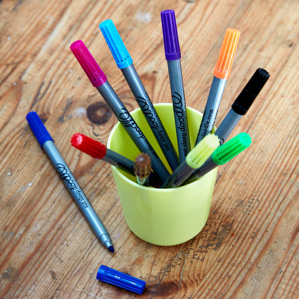 Kibakids - doodle wash-out pen set: classic colours