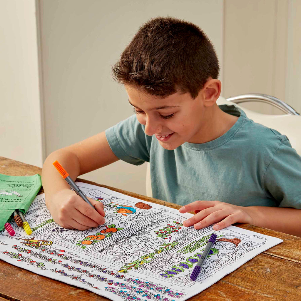 Kibakids - Garden, Grow, Eat! Reusable Colour-In Placemat for Kids