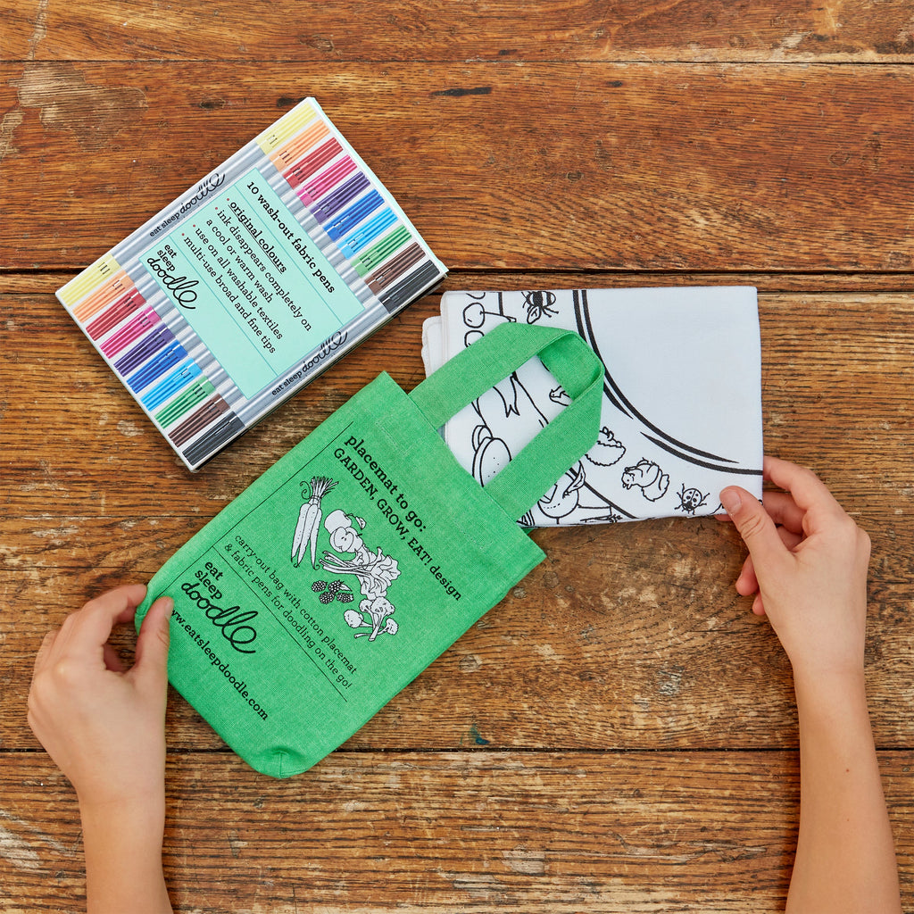 Kibakids - Garden, Grow, Eat! Reusable Colour-In Placemat for Kids