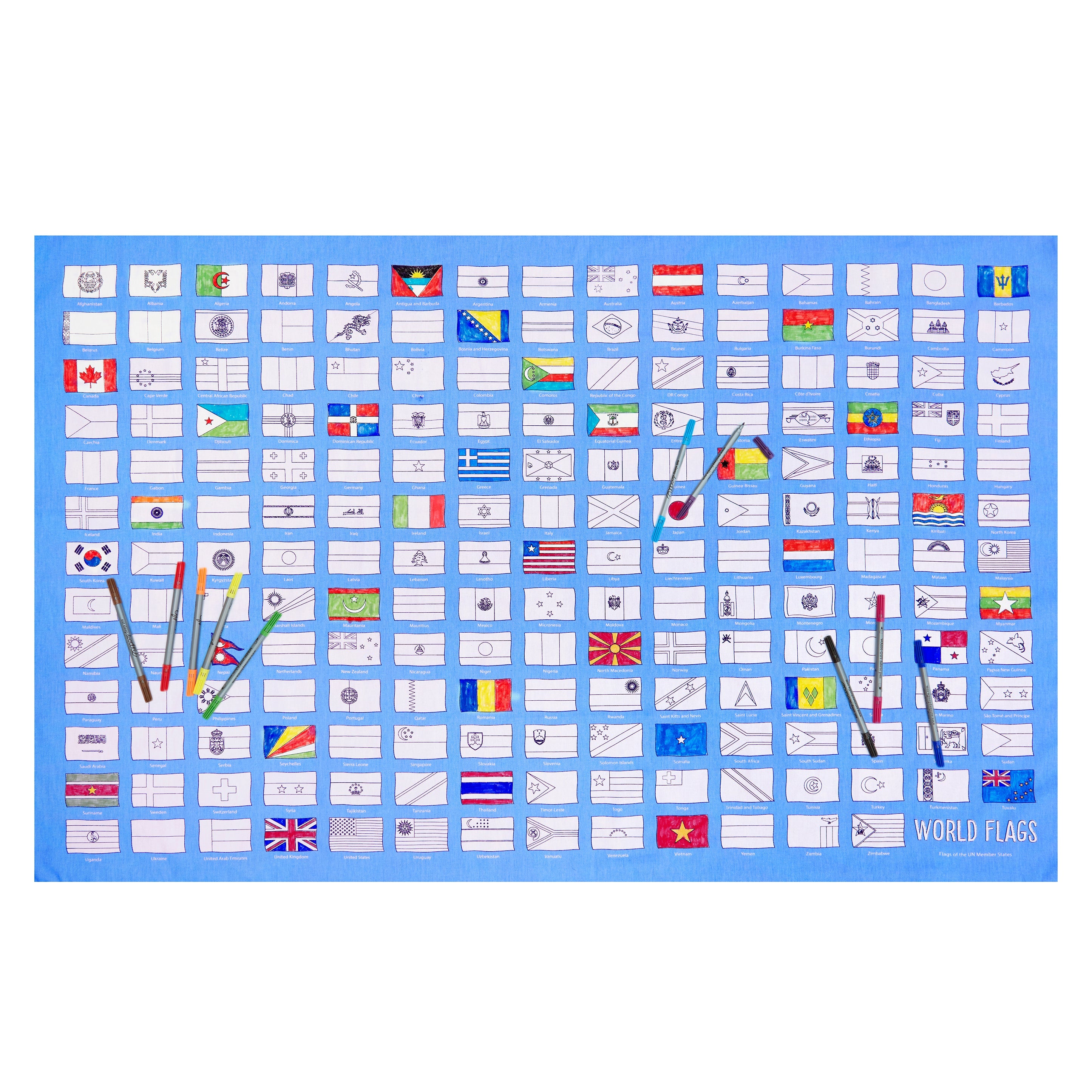 Kibakids - world flags tablecloth