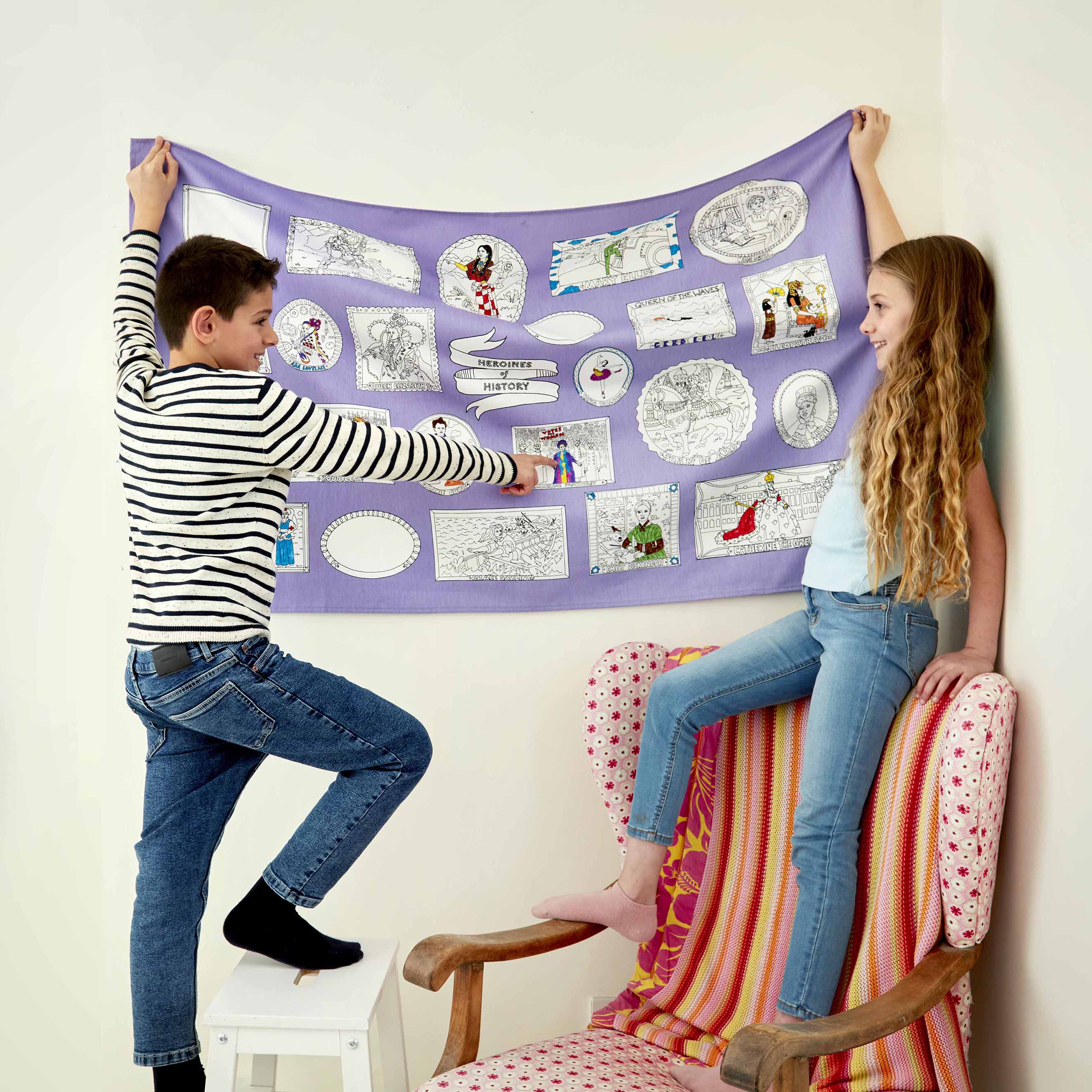 Kibakids - heroines of history tablecloth or wall-hanging