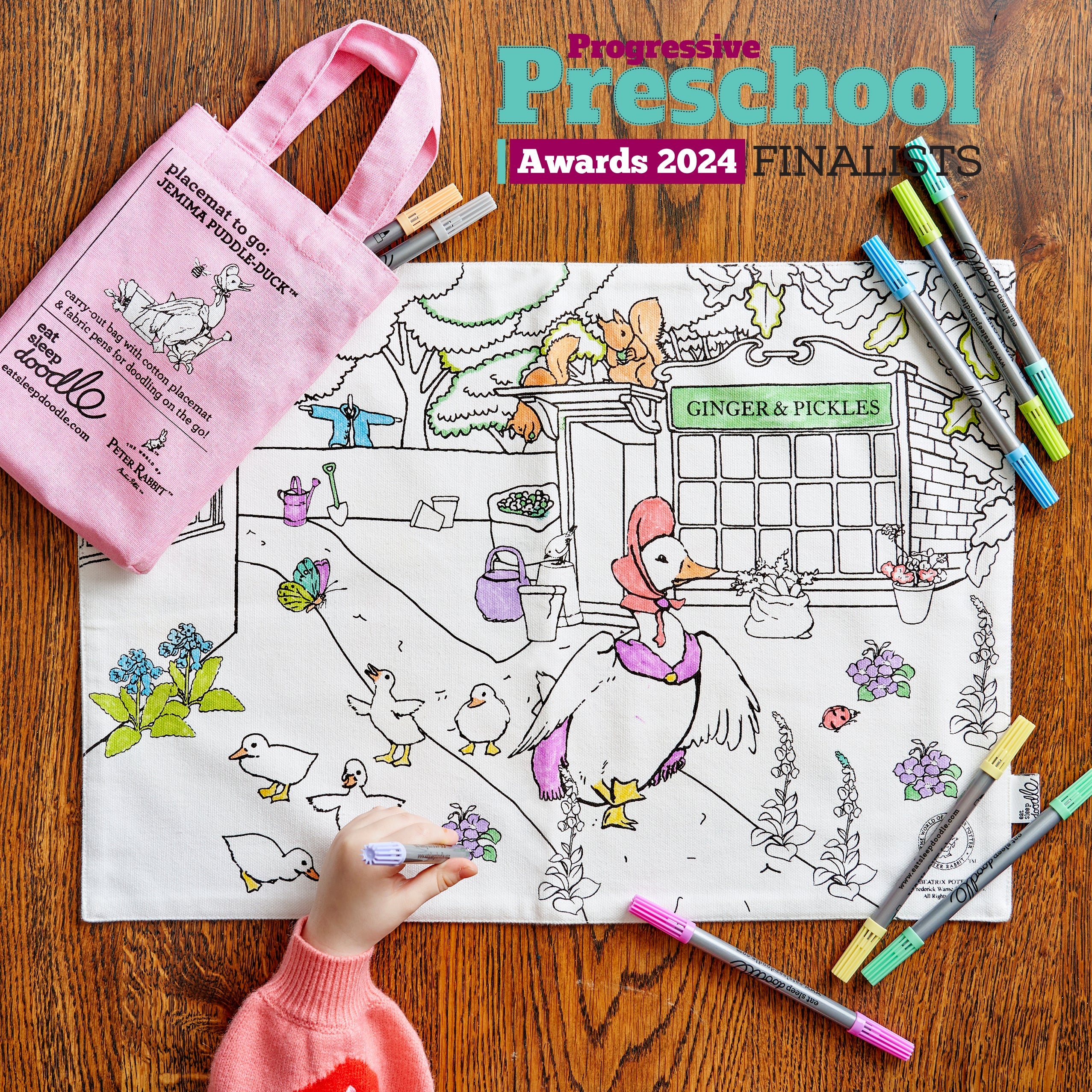 Kibakids - Jemima Puddle-Duck™ Reusable Colour-In Placemat for Kids