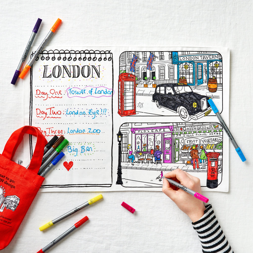 Kibakids - London placemat to go - party pack of 10