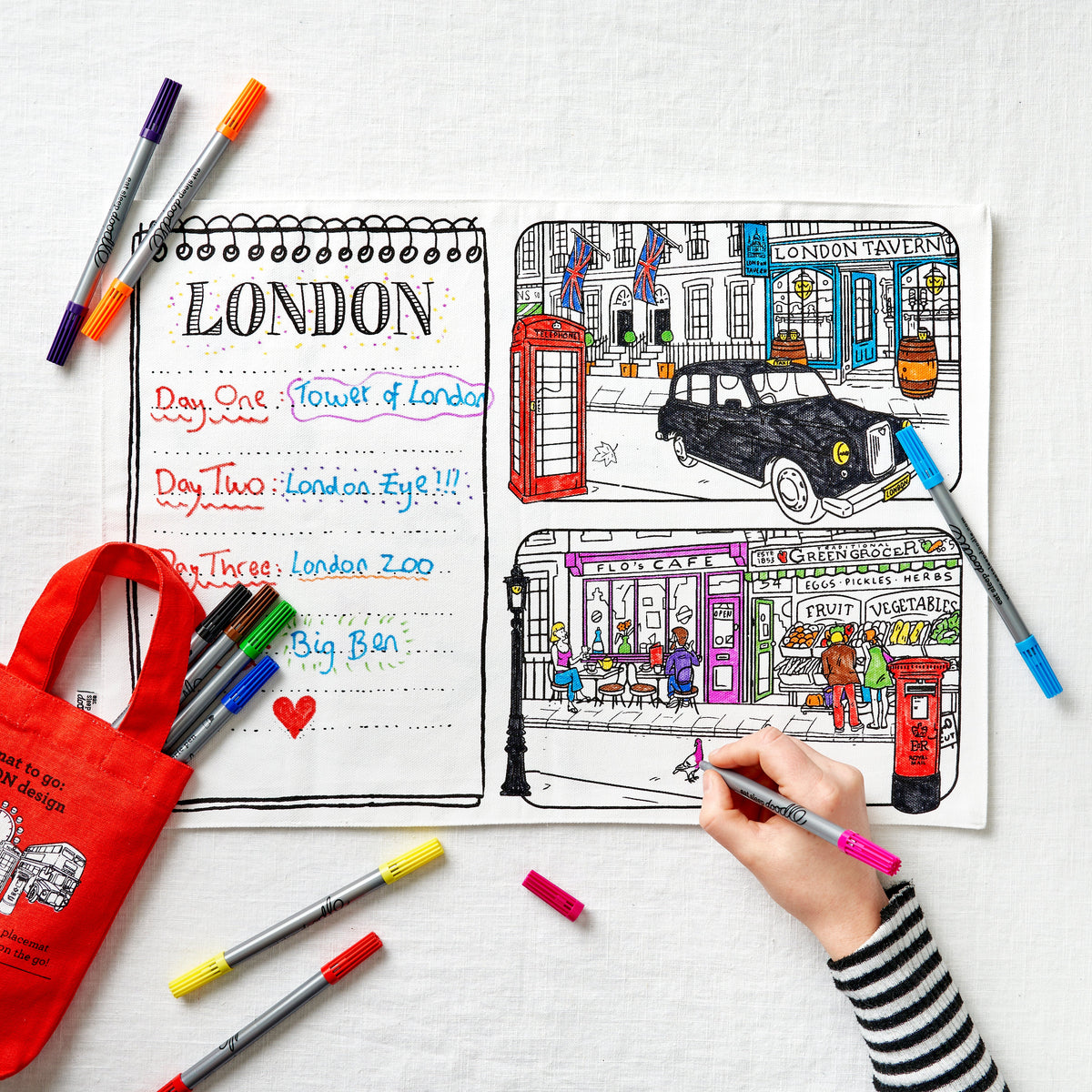 Kibakids - London placemat to go - party pack of 10