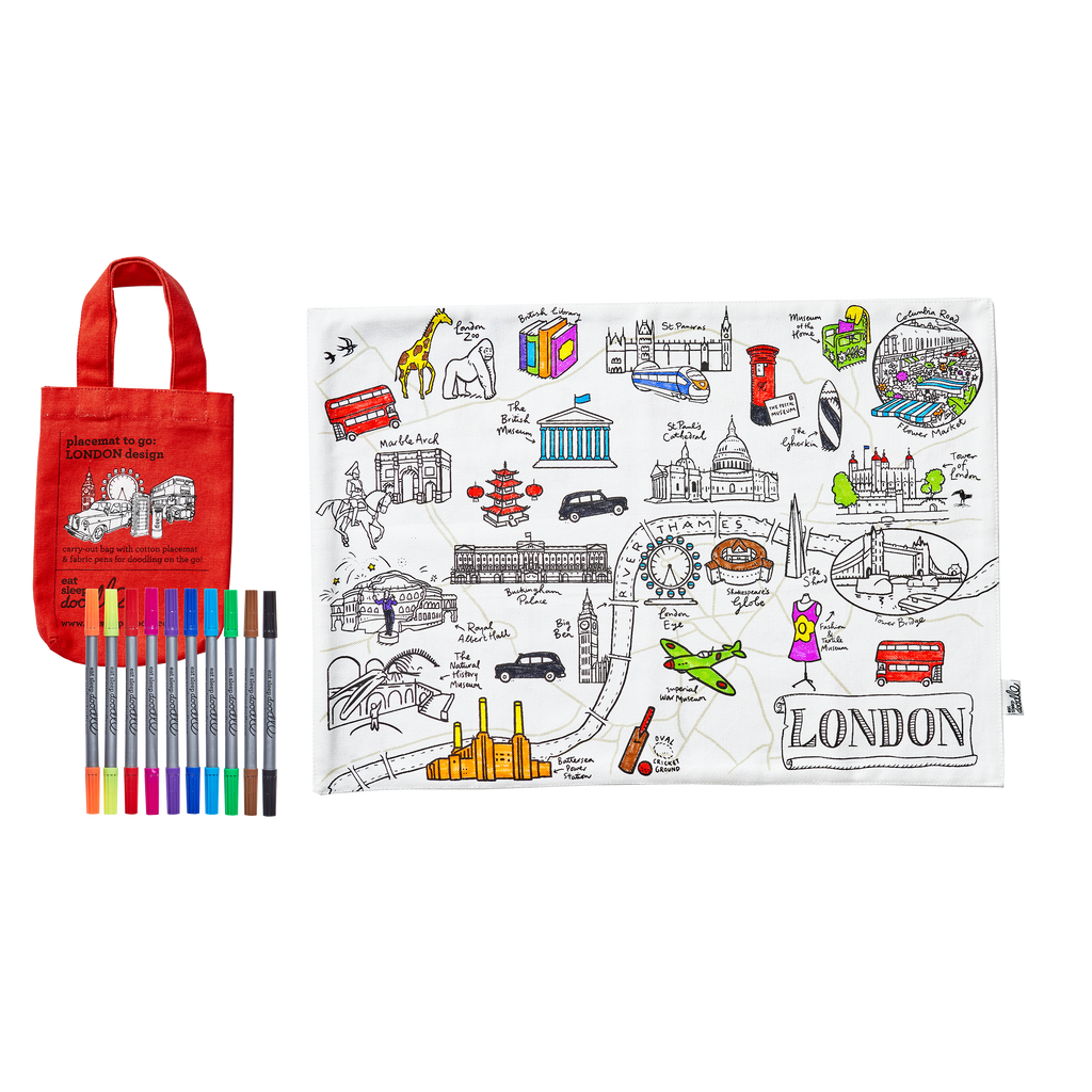 Kibakids - London placemat to go - party pack of 10