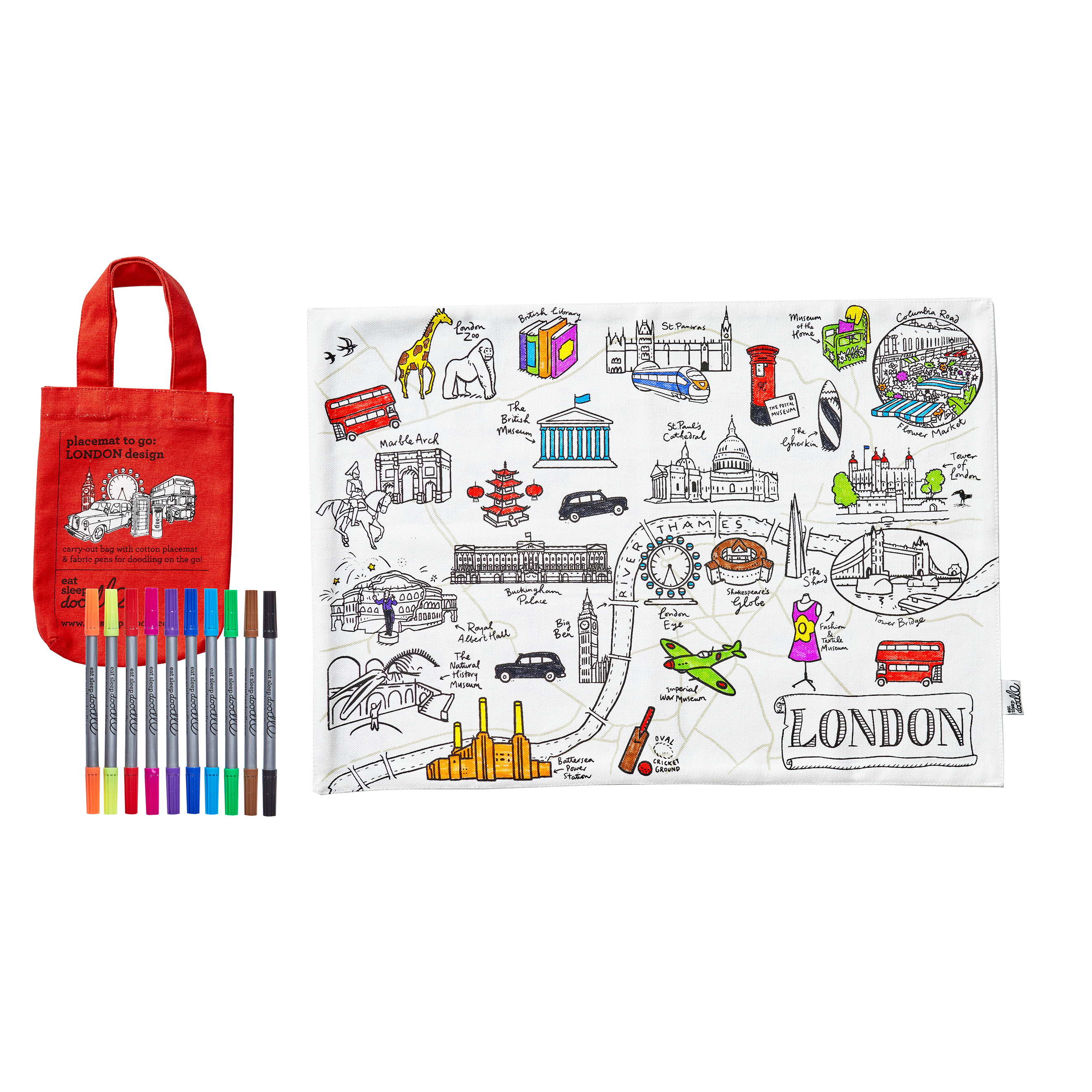 Kibakids - London placemat to go - party pack of 10
