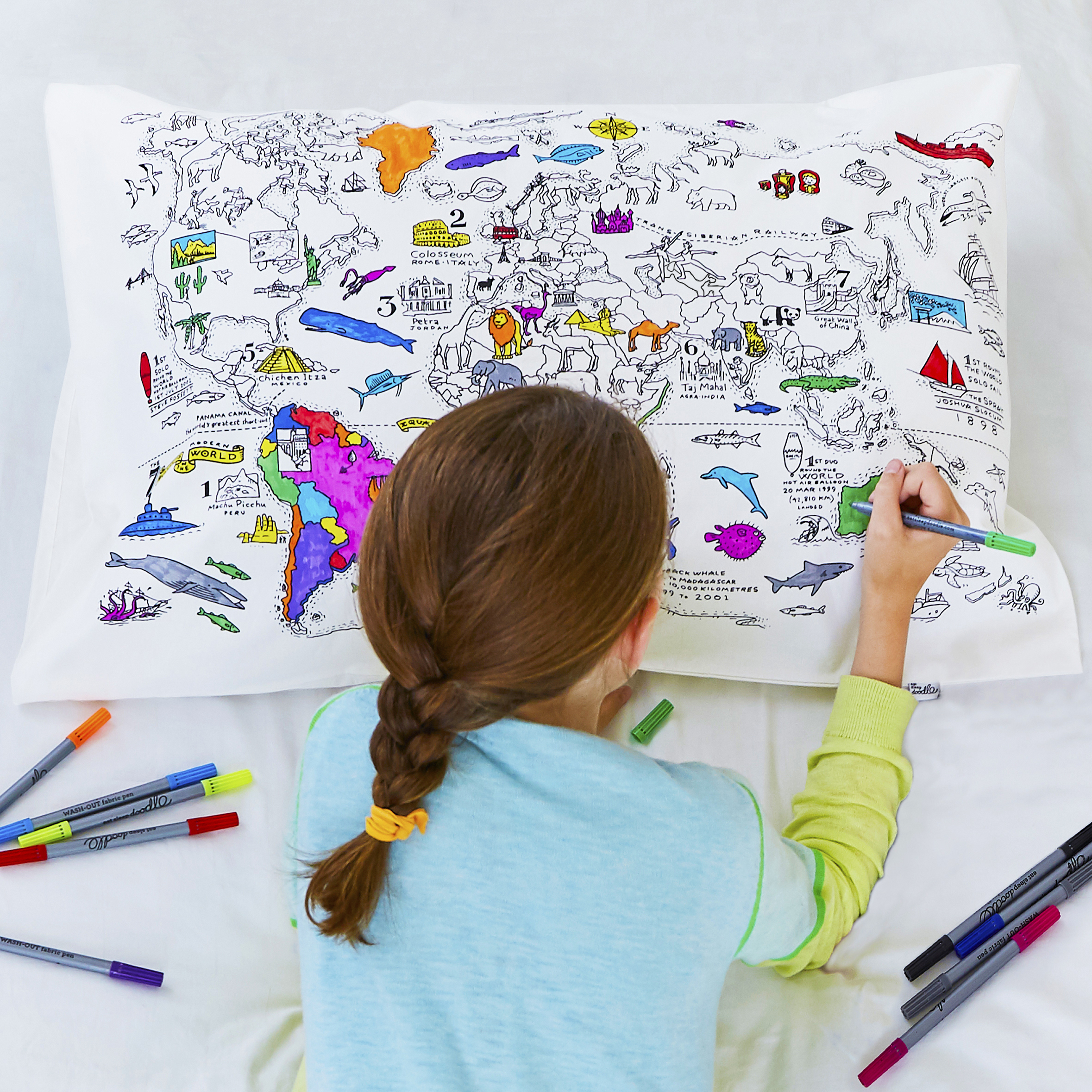 Kibakids - ultimate sleepover bundle - colour your own pillowcase