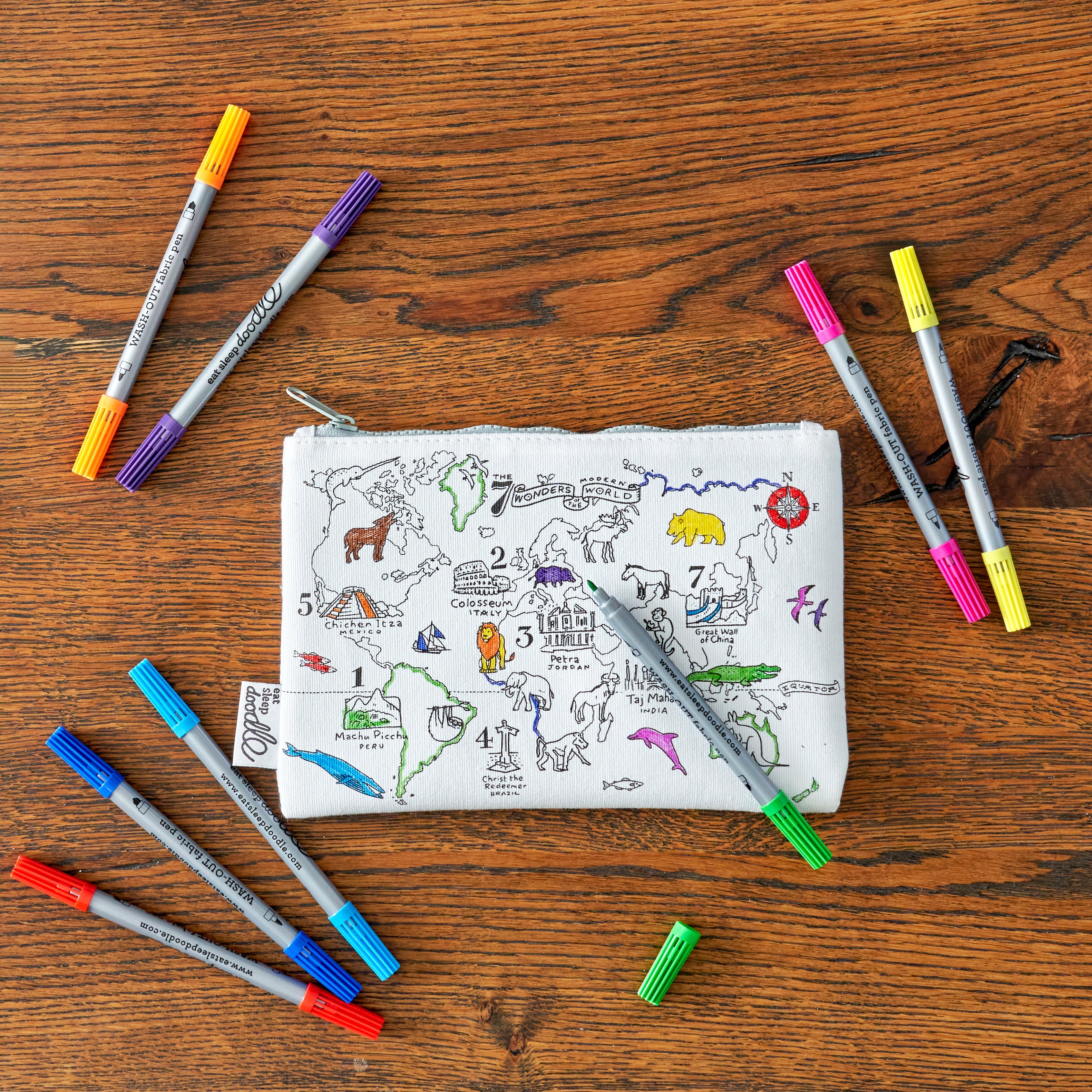 Kibakids - world map pencil case