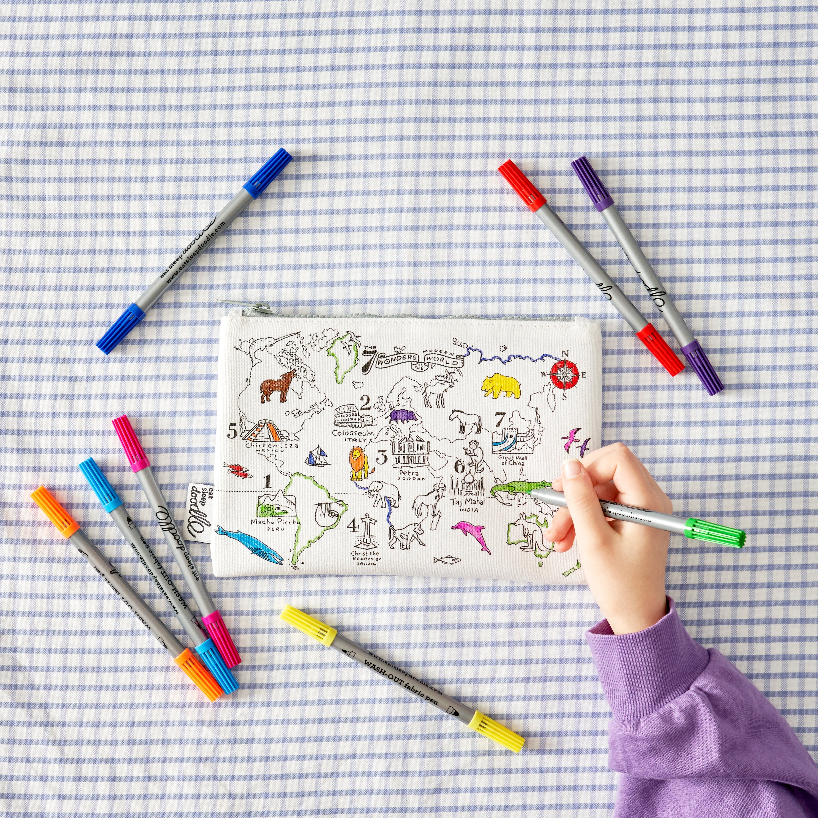 Kibakids - world map pencil case