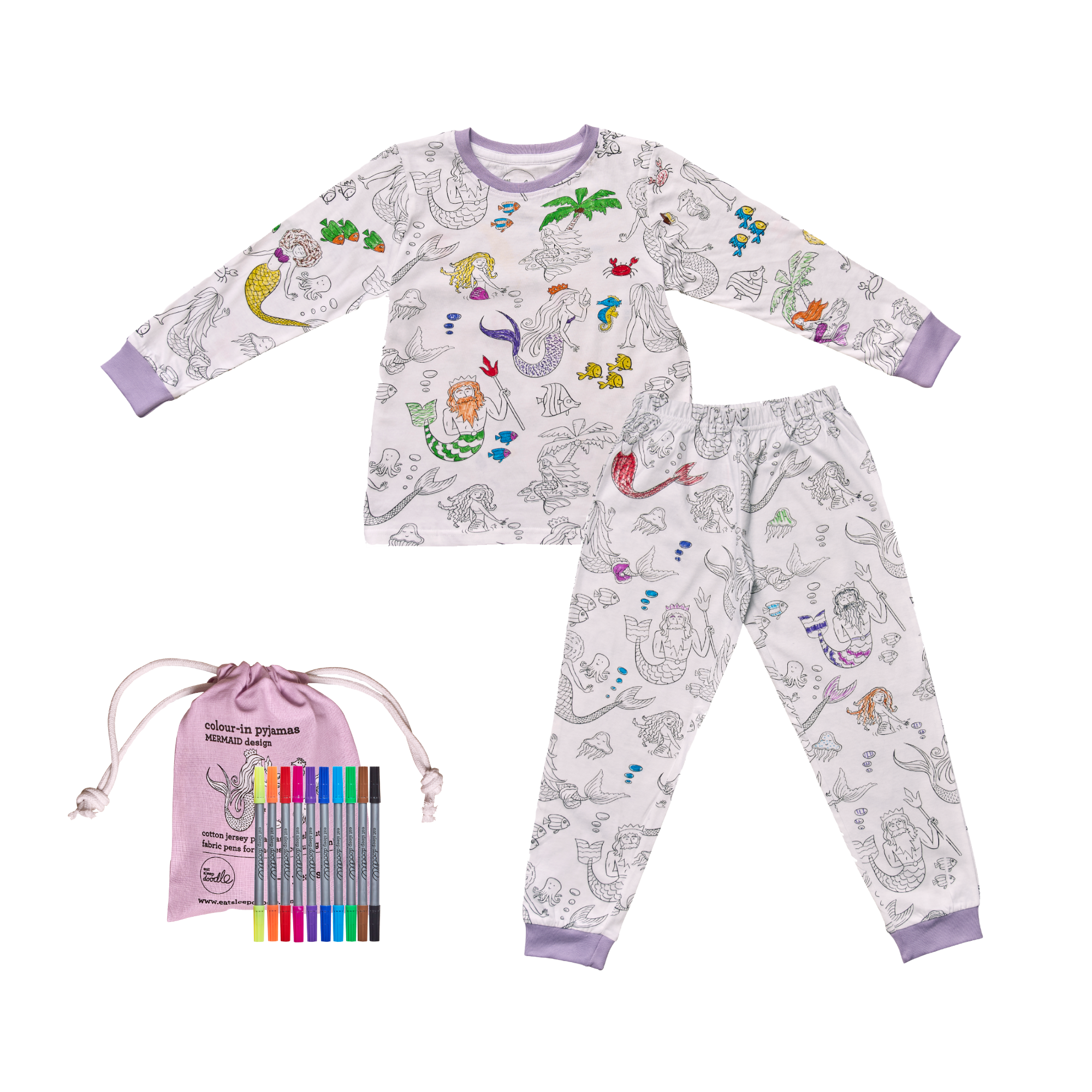 Kibakids - mermaid colour in pyjamas