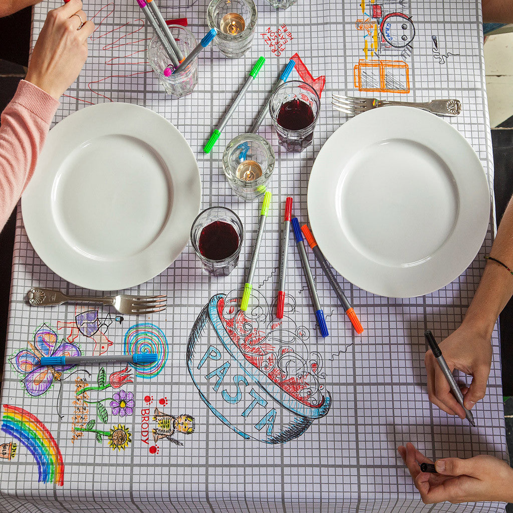 Kibakids - doodle grid tablecloth