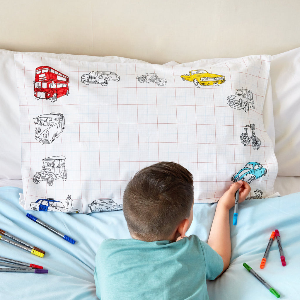 Kibakids - cars, trucks & tractors pillowcase