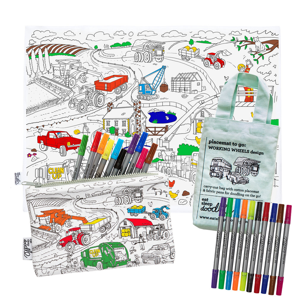 Kibakids - cars, trucks & tractors colour in bundle