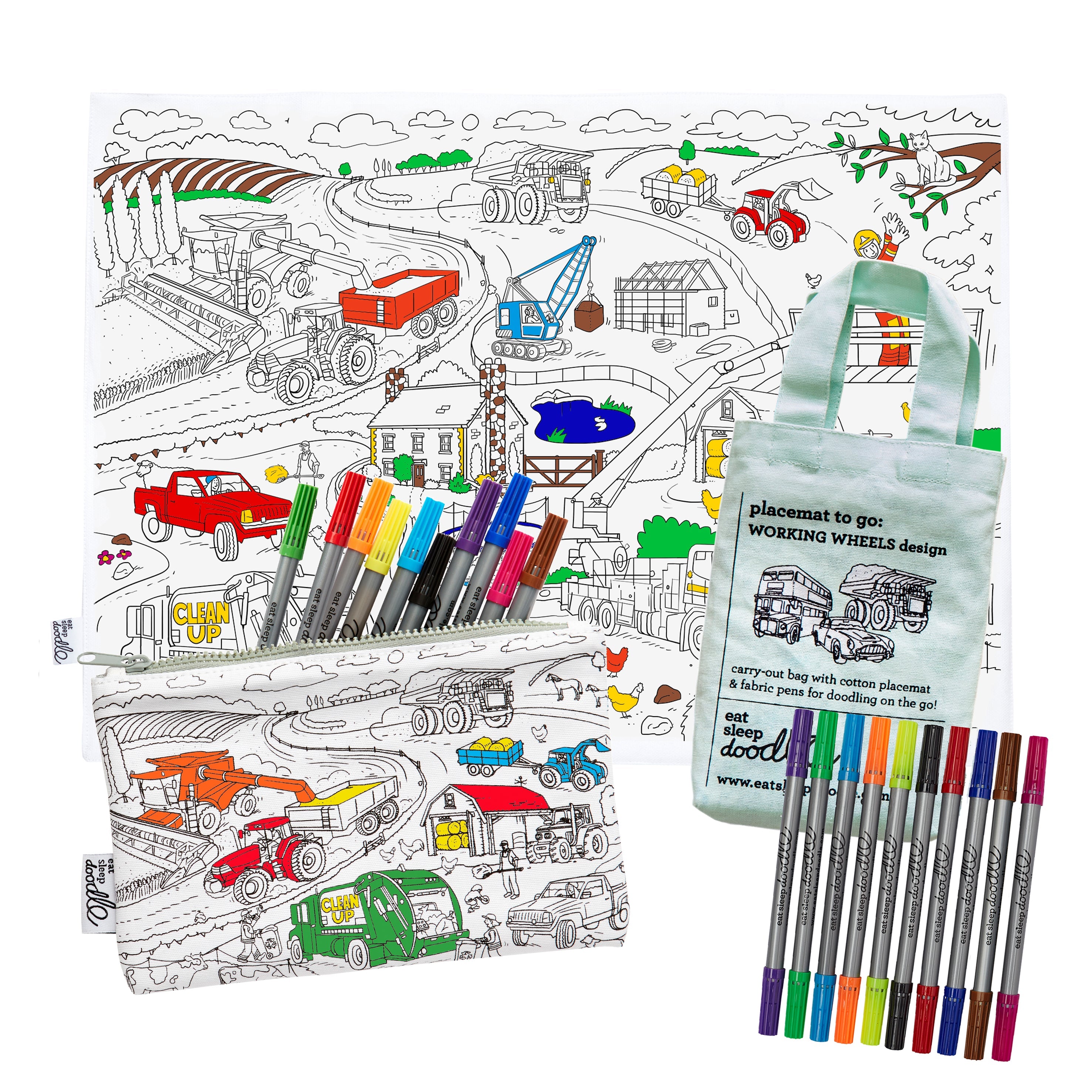 Kibakids - cars, trucks & tractors colour in bundle