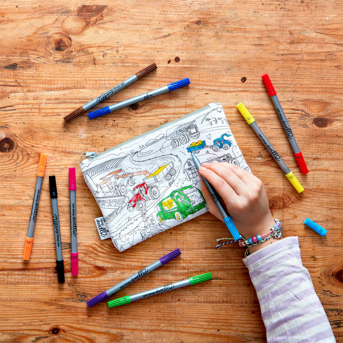 Kibakids - cars, trucks & tractors pencil case