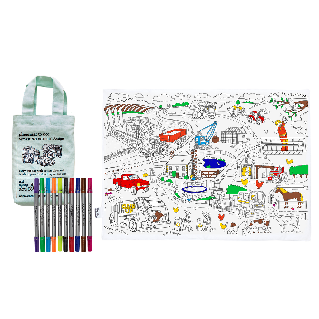 Kibakids - cars, trucks & tractors colour in bundle