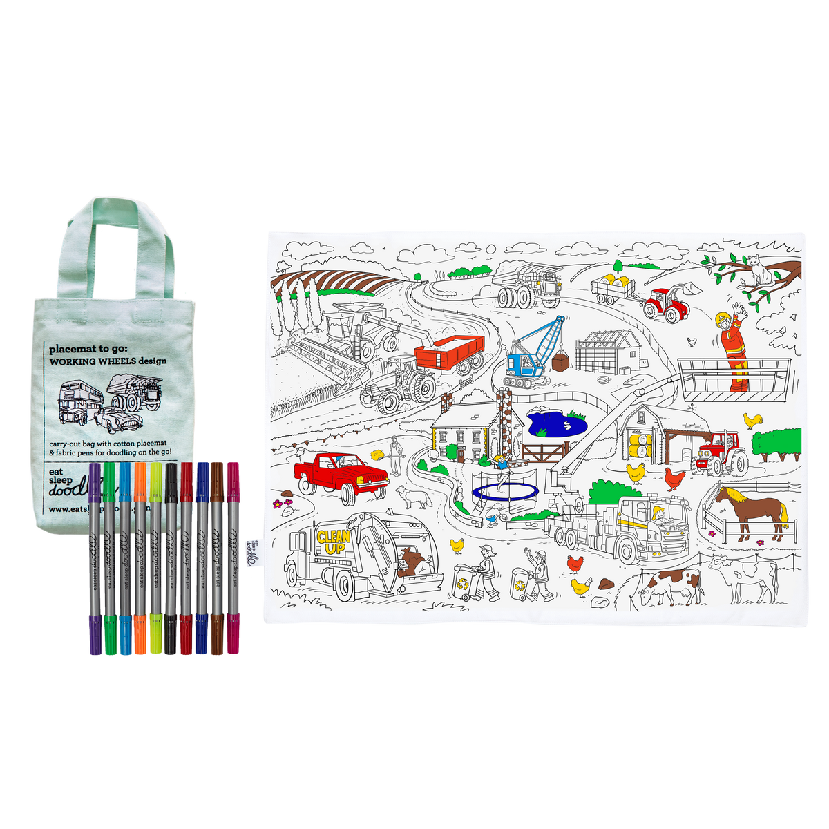 Kibakids - cars, trucks & tractors colour in bundle