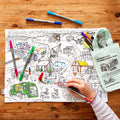 Kibakids - cars, trucks & tractors placemat to go - party pack of 10