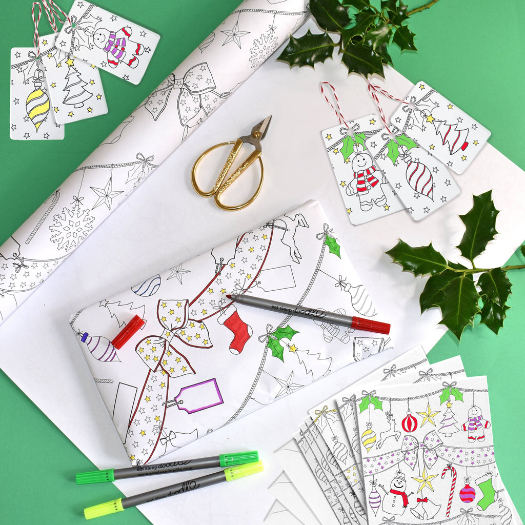 Kibakids - colour-in Christmas craft activity pack